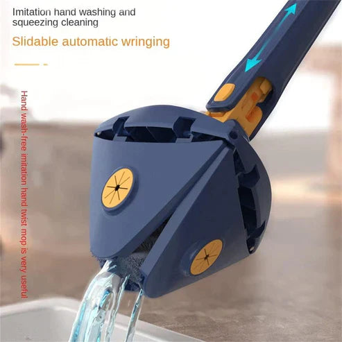 Clean Every Corner Without Bending- 360 Self-Wringing Triangle Mop