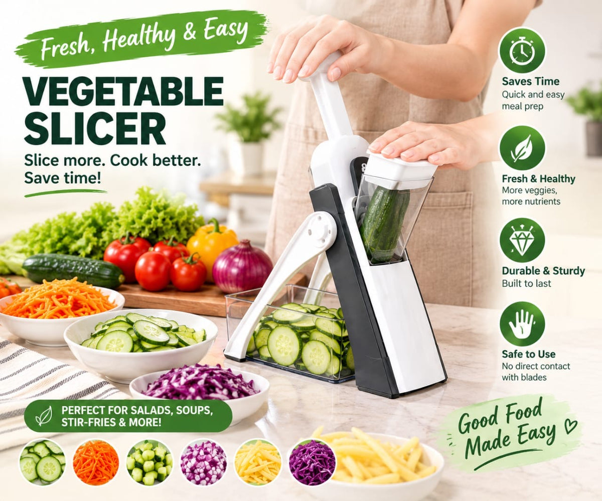 Multifunctional Stainless Steel Vegetable Cutter – Manual Vegetable Chopper, Slicer & Food Preparation Tool
